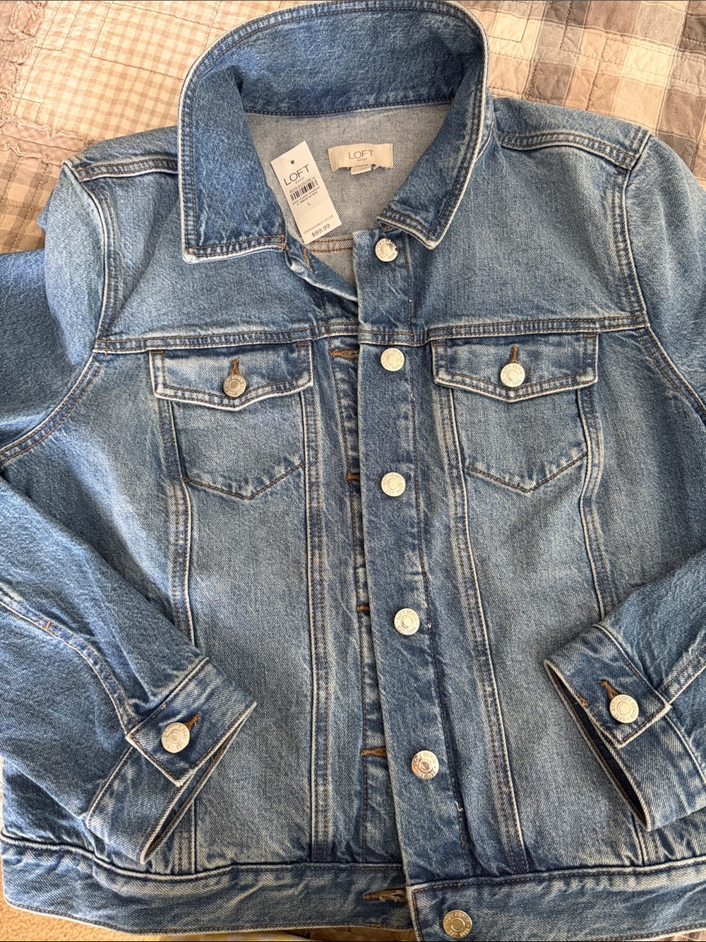 LOFT Light Blue Denim Trucker Jacket